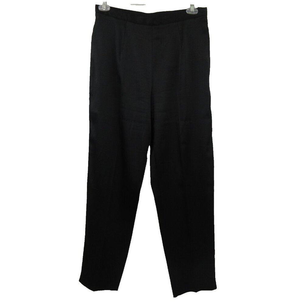 AGB Byer California Women's Slacks Size 16 Formal Black Satiny Vintage Made USA